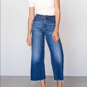 Madewell high waisted wide leg crop jeans